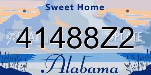 41488Z2 Alabama License Plate