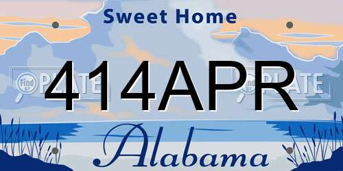 414APR Alabama License Plate