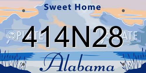 414N28 Alabama License Plate