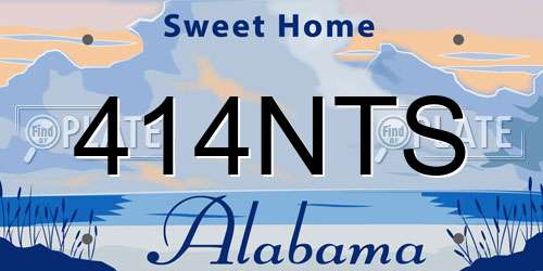 414NTS Alabama License Plate