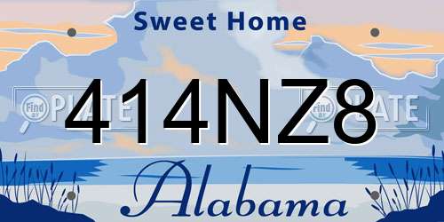 414NZ8 Alabama License Plate