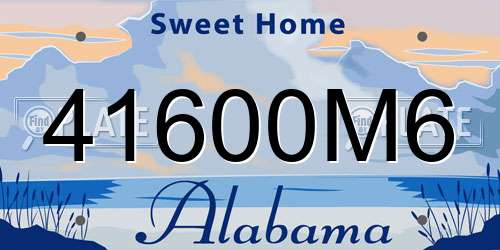 41600M6 Alabama License Plate