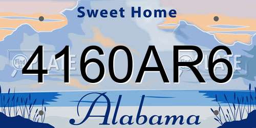 4160AR6 Alabama License Plate