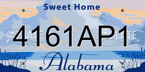 4161AP1 Alabama License Plate