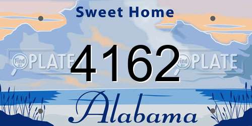 4162 Alabama License Plate