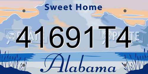 41691T4 Alabama License Plate