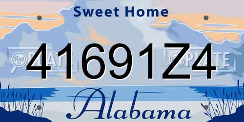 41691Z4 Alabama License Plate