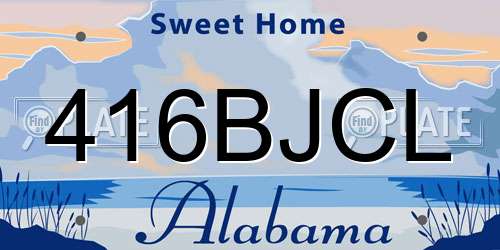 416BJCL Alabama License Plate