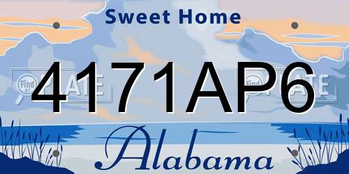 4171AP6 Alabama License Plate