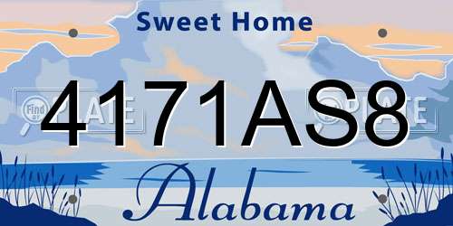 4171AS8 Alabama License Plate