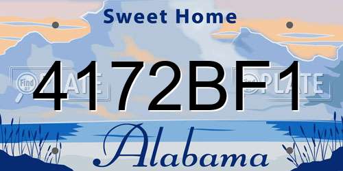 4172BF1 Alabama License Plate
