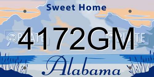 4172GM Alabama License Plate