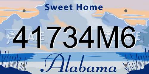 41734M6 Alabama License Plate