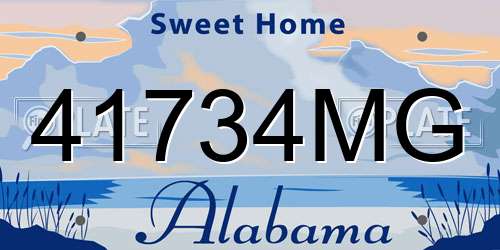 41734MG Alabama License Plate