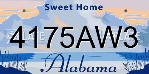 4175AW3 Alabama License Plate