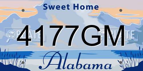 4177GM Alabama License Plate