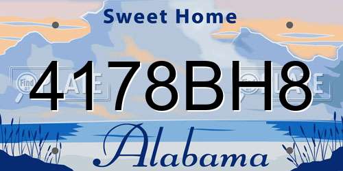 4178BH8 Alabama License Plate