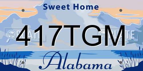 417TGM Alabama License Plate