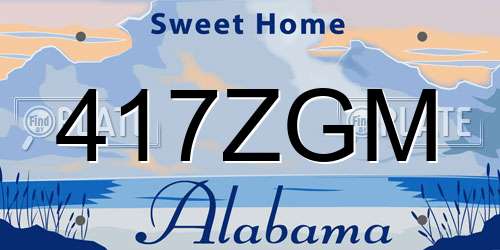 417ZGM Alabama License Plate