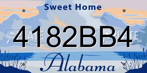 4182BB4 Alabama License Plate