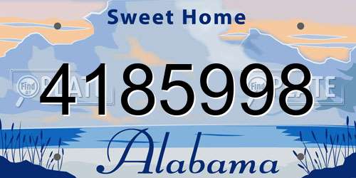 4185998 Alabama License Plate