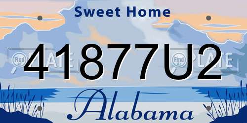 41877U2 Alabama License Plate