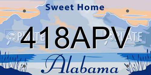 418APV Alabama License Plate