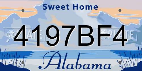 4197BF4 Alabama License Plate
