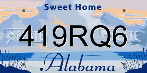 419RQ6 Alabama License Plate