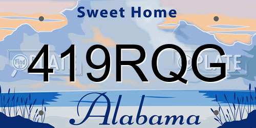 419RQG Alabama License Plate