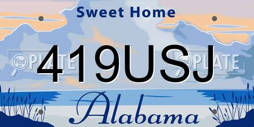 419USJ Alabama License Plate