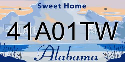 41A01TW Alabama License Plate