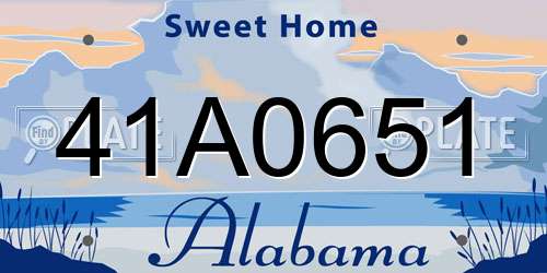 41A0651 Alabama License Plate