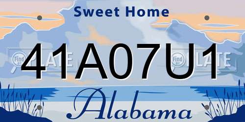 41A07U1 Alabama License Plate