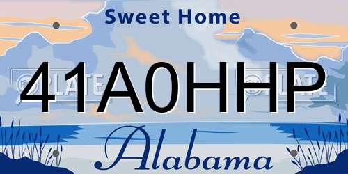 41A0HHP Alabama License Plate