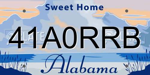 41A0RRB Alabama License Plate