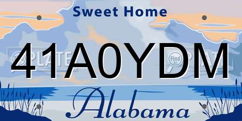 41A0YDM Alabama License Plate