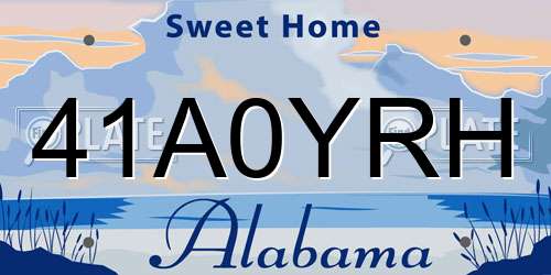 41A0YRH Alabama License Plate