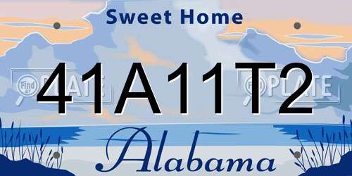41A11T2 Alabama License Plate