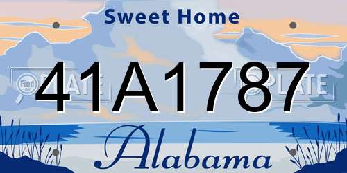 41A1787 Alabama License Plate