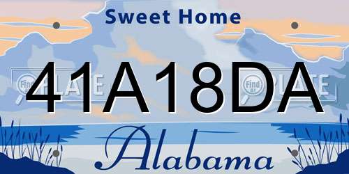 41A18DA Alabama License Plate
