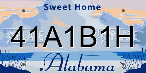 41A1B1H Alabama License Plate