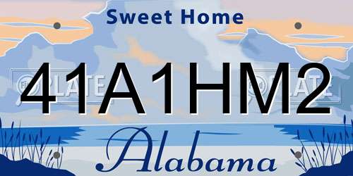 41A1HM2 Alabama License Plate