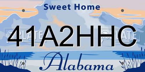41A2HHC Alabama License Plate