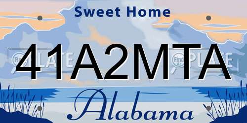 41A2MTA Alabama License Plate