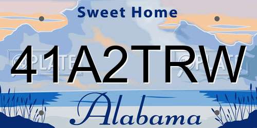 41A2TRW Alabama License Plate
