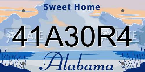 41A30R4 Alabama License Plate