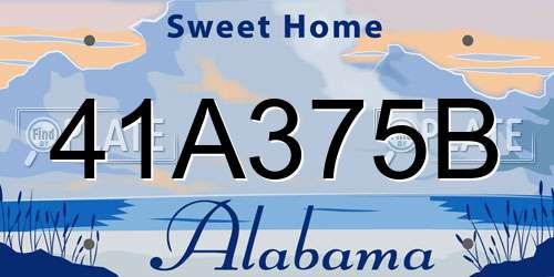 41A375B Alabama License Plate