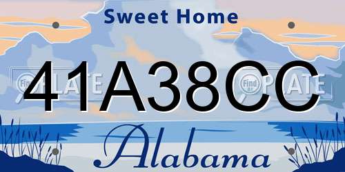 41A38CC Alabama License Plate