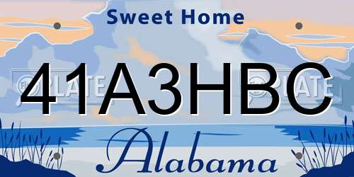 41A3HBC Alabama License Plate